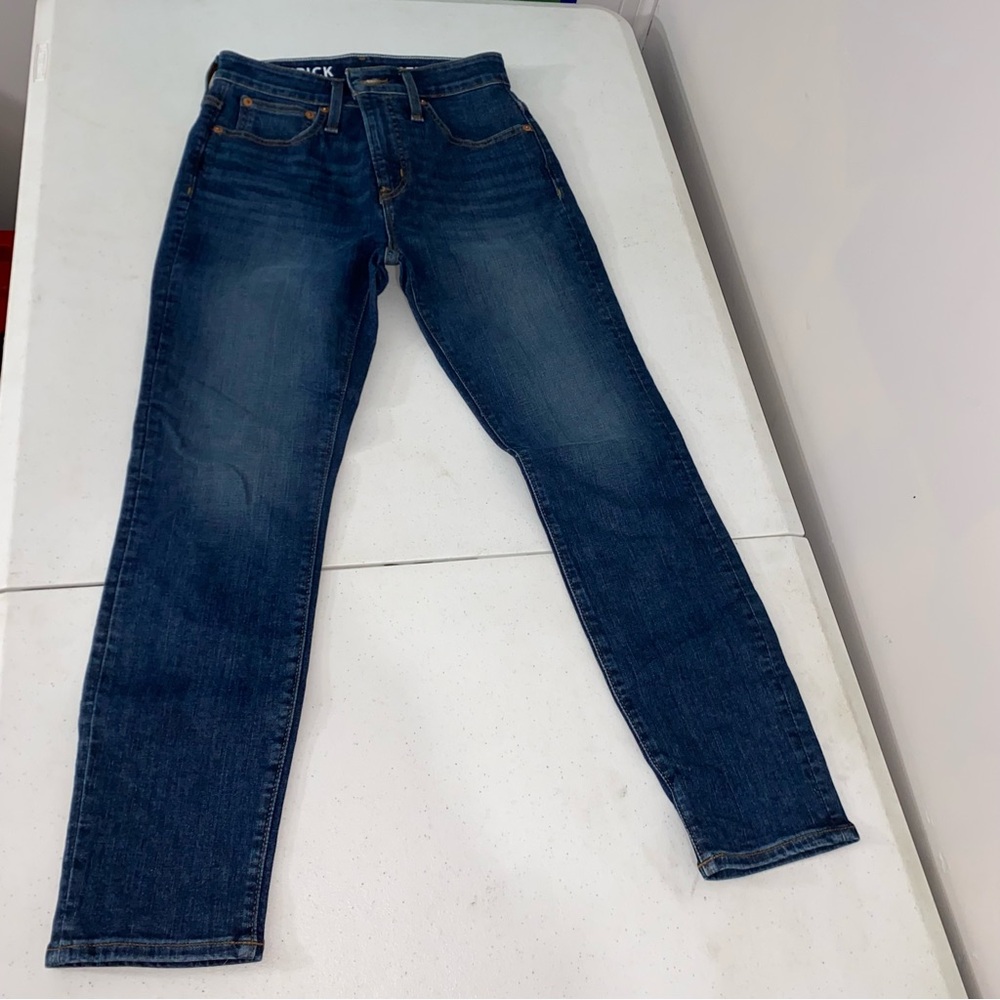 J. Crew Toothpick Jeans Women Size 27P Dark Wash Skinny Leg Denim Blue Jeans